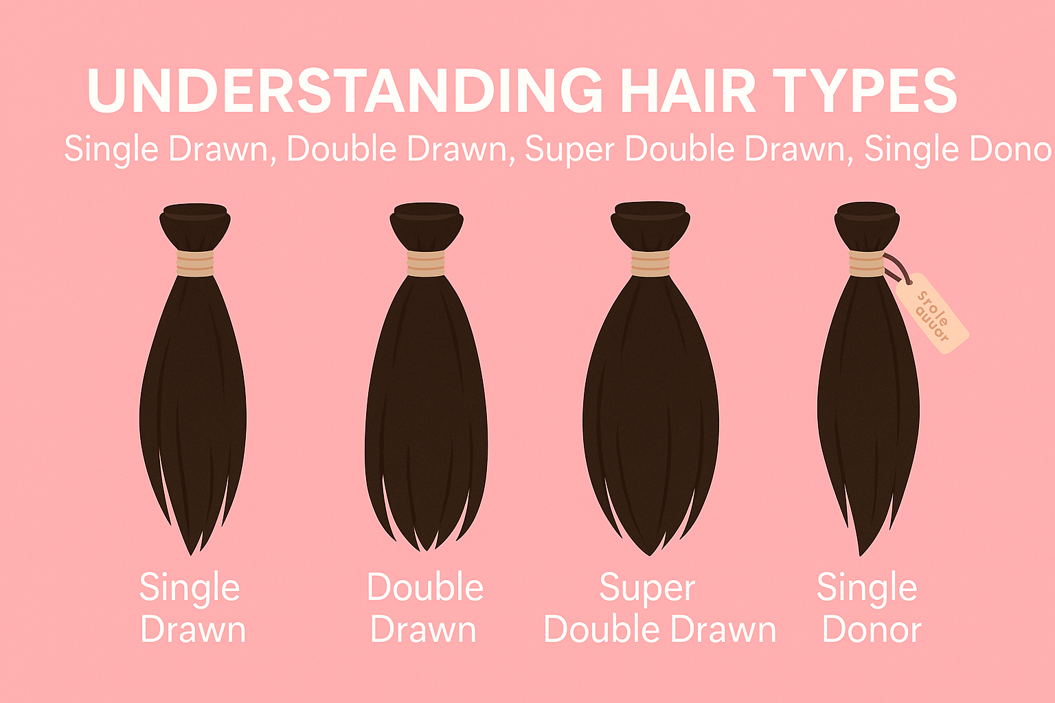 Understanding Hair Types: Single Drawn, Double Drawn, Super Double Drawn, and Single Donor Hair